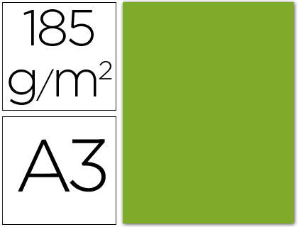 50h. cartulina Guarro A3 185g/m² verde amazona